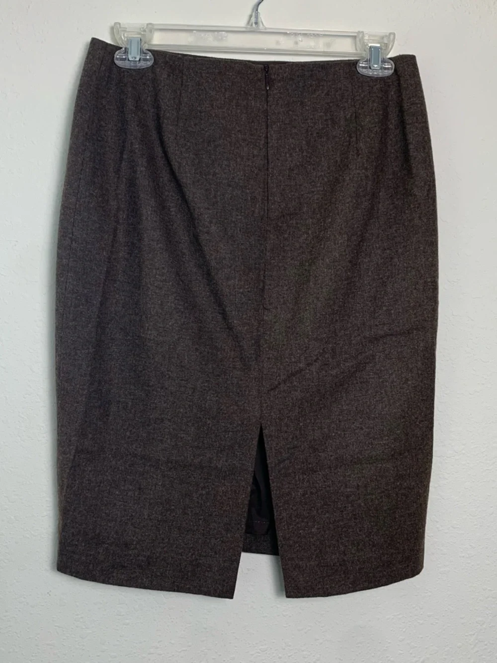 Moda International Brown Woolblend Pencil Skirt Size 4 Italy Office